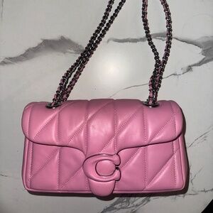 Pink Quilted Coach Tabby 20